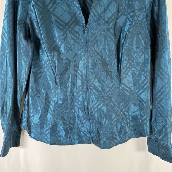 Coldwater Creek Jacket Women's Medium Petite Green Full Zip Long Sleeve - Picture 3 of 11